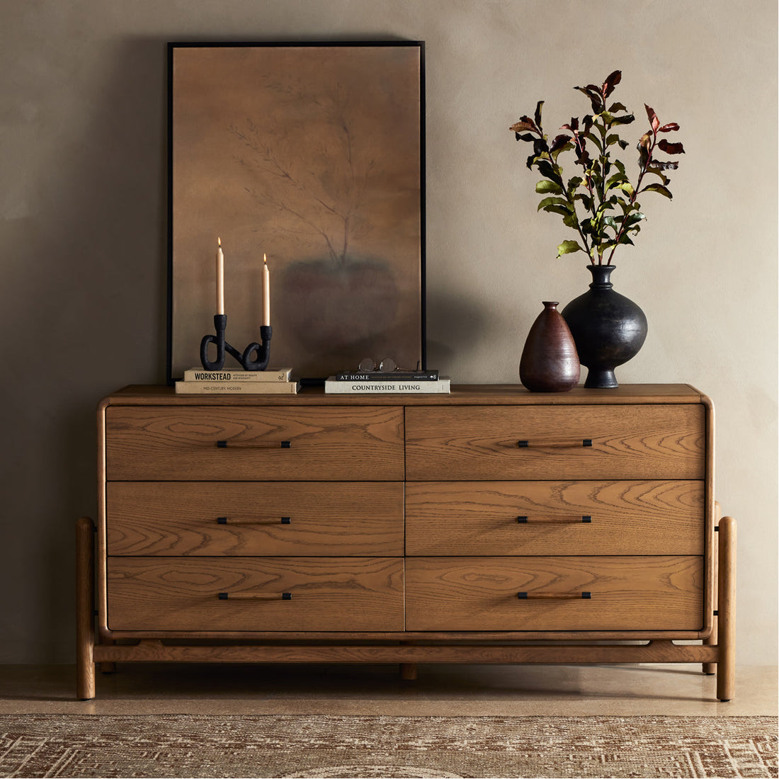 Four Hands Bolton Caroline 6-Drawer Dresser - Smoked Oak