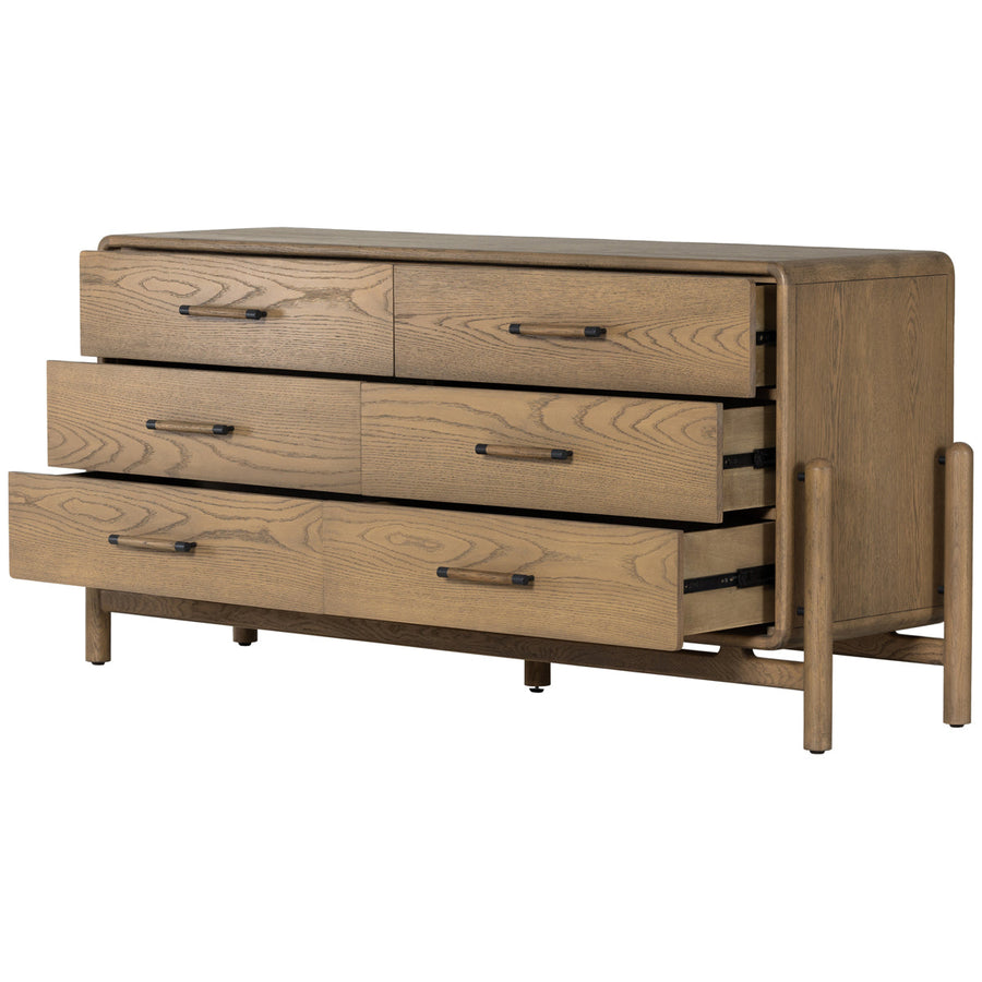 Four Hands Bolton Caroline 6-Drawer Dresser - Smoked Oak