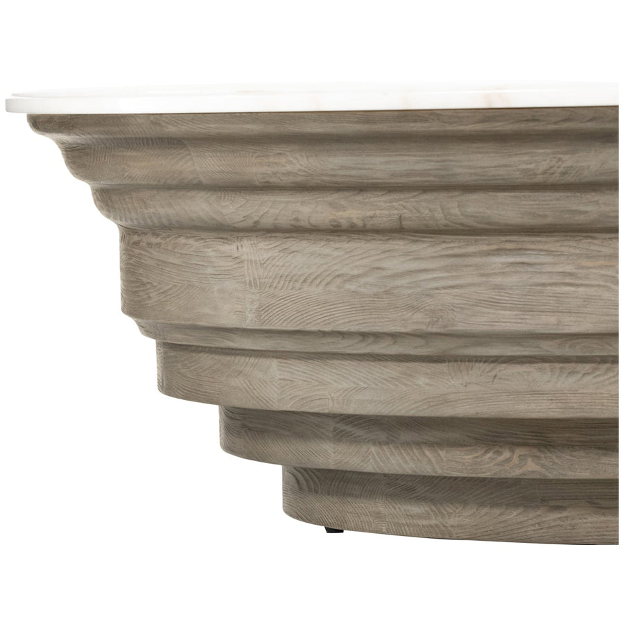 Four Hands Hughes Caldwell Stone Coffee Table - White Marble