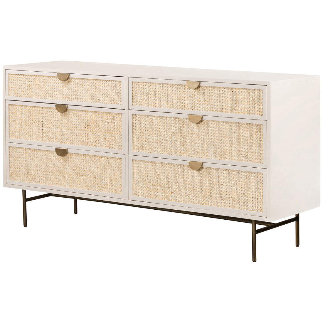 Four Hands Belfast Luella 6-Drawer Dresser - Matte Alabaster