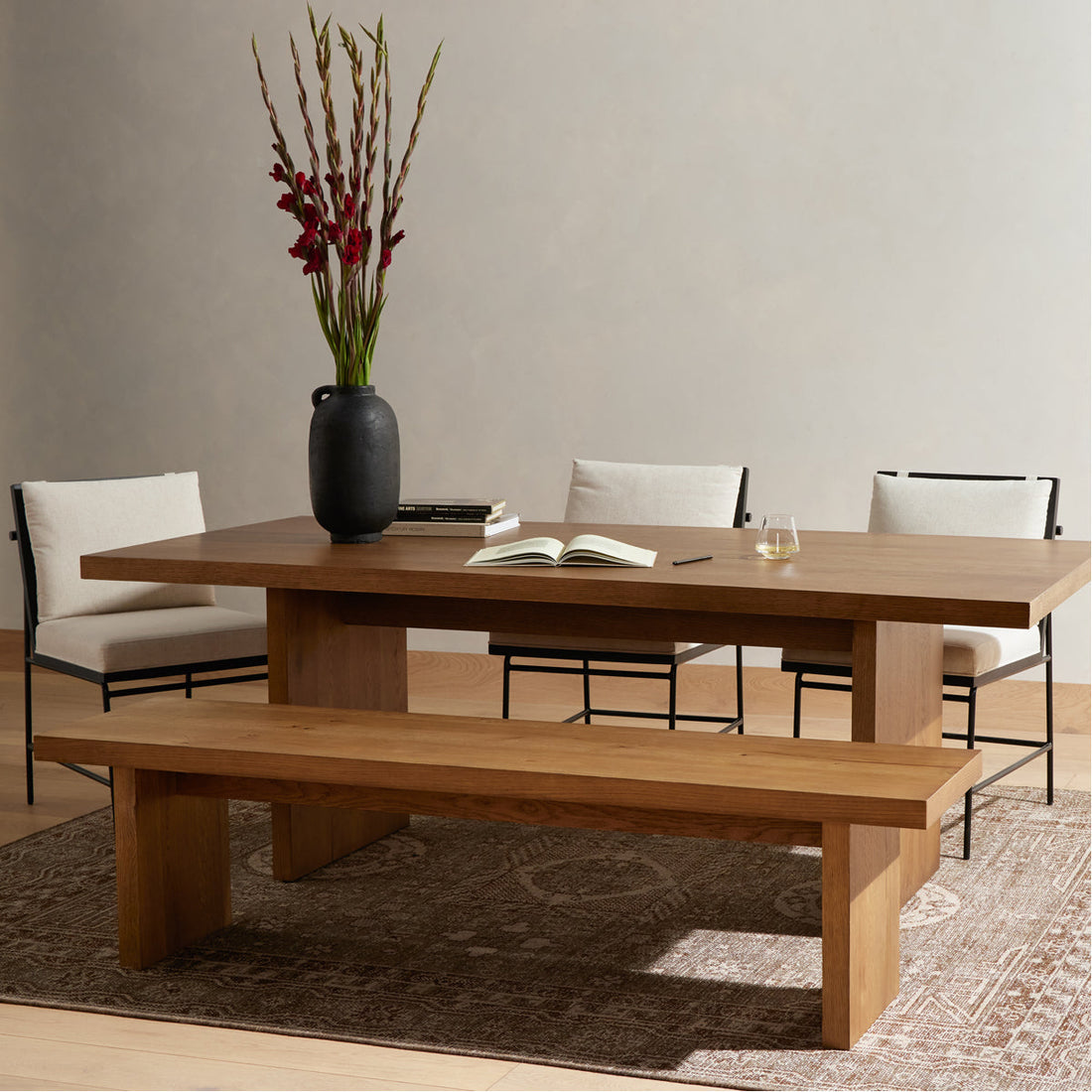 Four Hands Haiden Eaton Dining Table - Amber Oak Resin