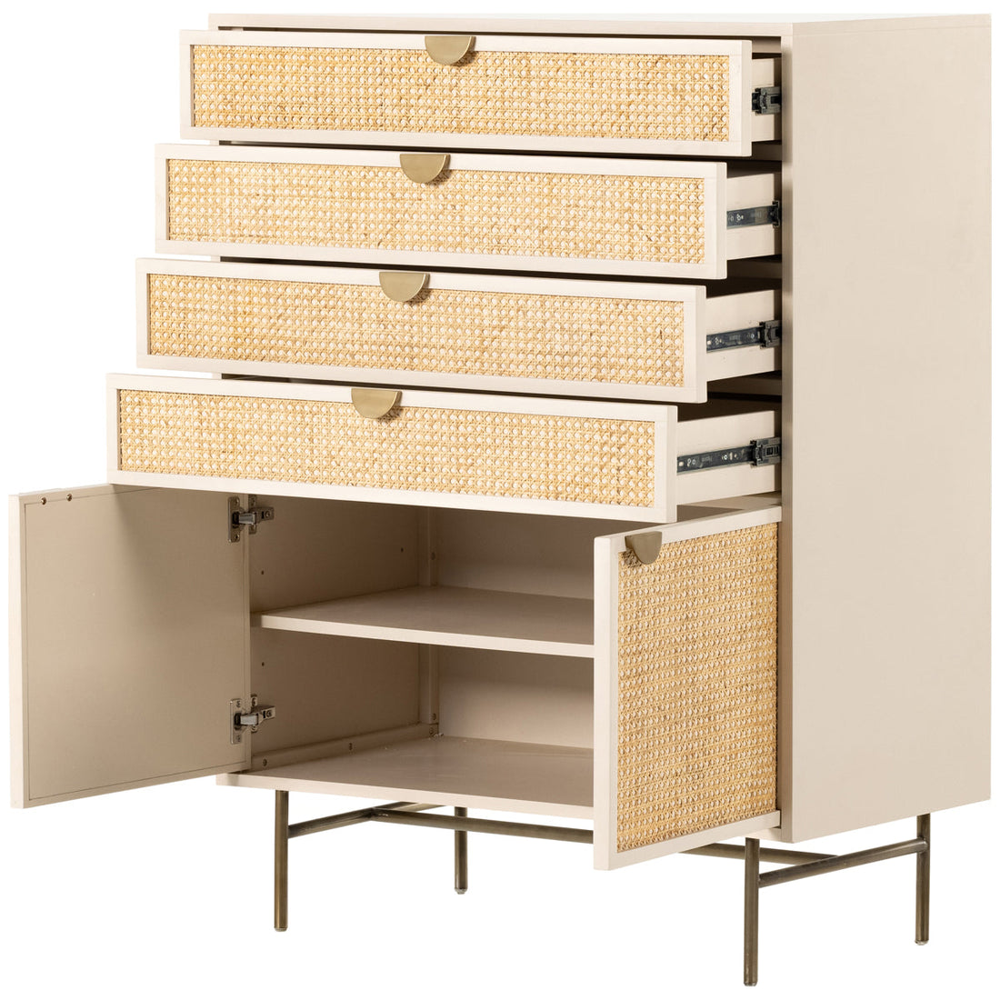 Four Hands Belfast Luella Tall Dresser - Matte Alabaster