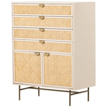 Four Hands Belfast Luella Tall Dresser - Matte Alabaster