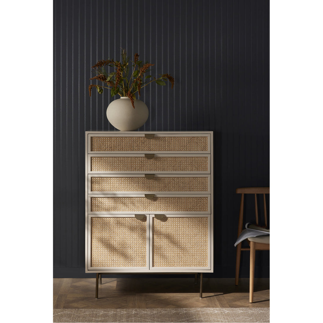 Four Hands Belfast Luella Tall Dresser - Matte Alabaster