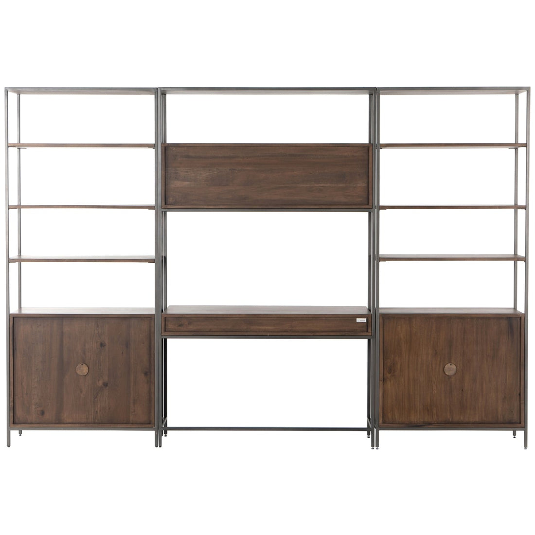 Four Hands Fulton Trey Modular Wall Desk with 2 Bookcases