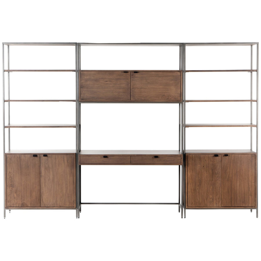 Four Hands Fulton Trey Modular Wall Desk with 2 Bookcases