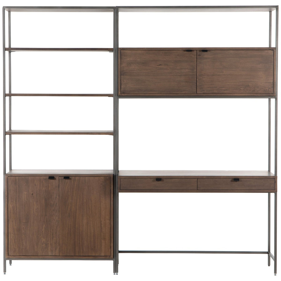 Four Hands Fulton Trey Modular Wall Desk with 1 Bookcase