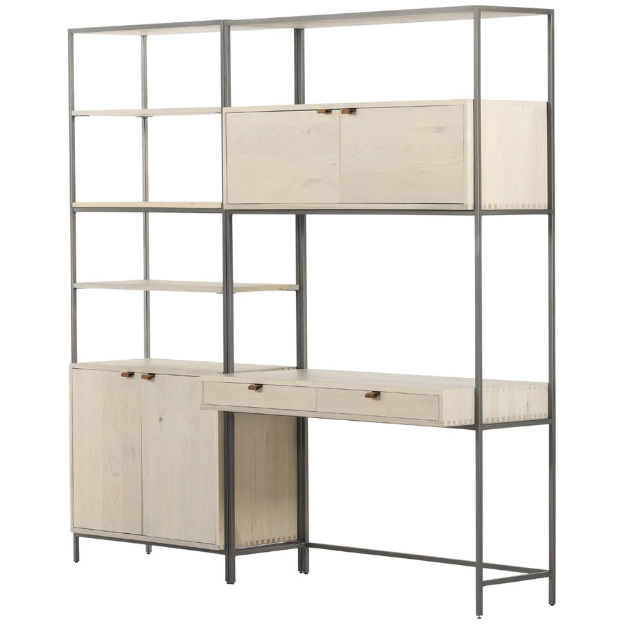 Four Hands Fulton Trey Modular Wall Desk with 1 Bookcase