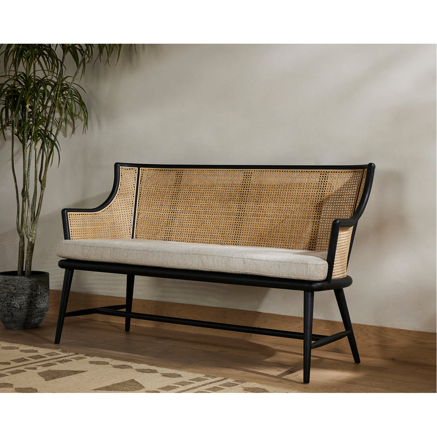 Four Hands Irondale Walter Accent Bench - Drifted Matte Black