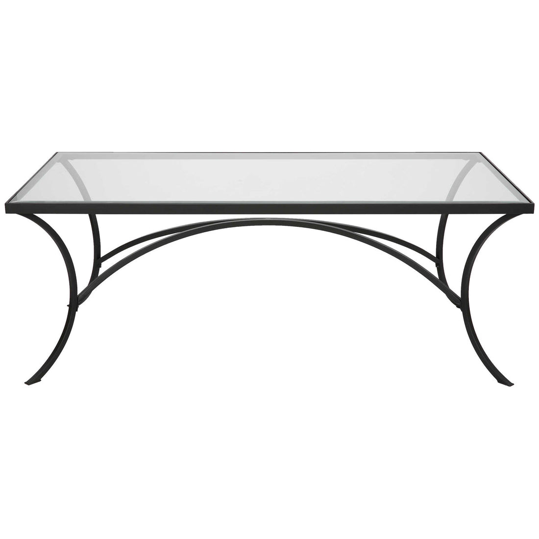 Uttermost Alayna Black Metal & Glass Coffee Table