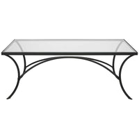 Uttermost Alayna Black Metal & Glass Coffee Table