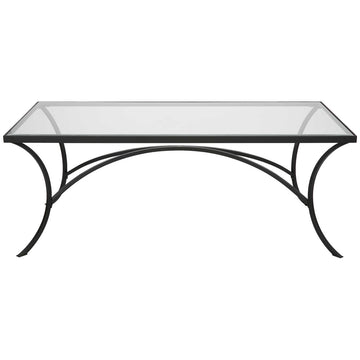 Uttermost Alayna Black Metal & Glass Coffee Table