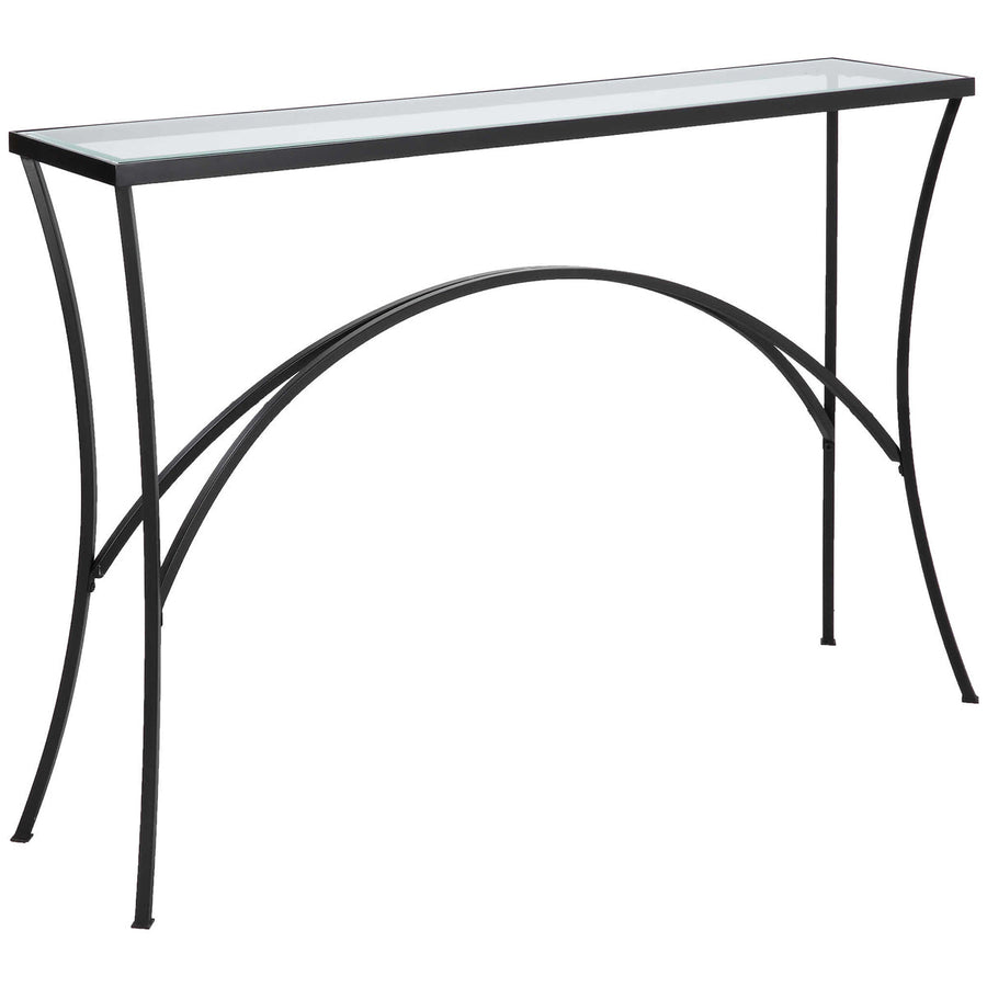 Uttermost Alayna Black Metal & Glass Console Table