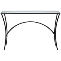 Uttermost Alayna Black Metal & Glass Console Table