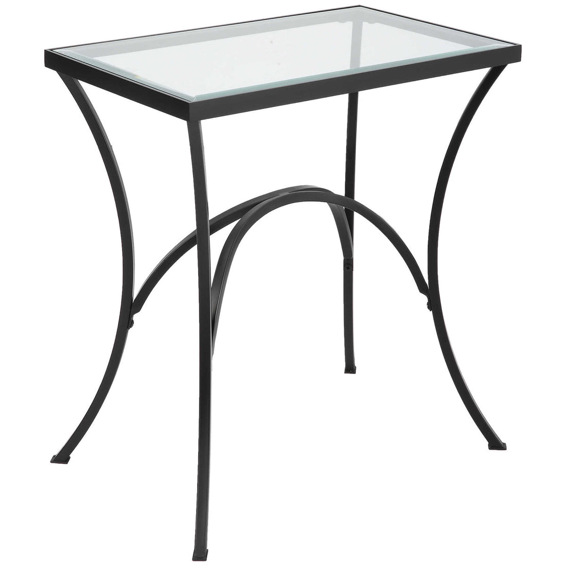 Uttermost Alayna Black Metal & Glass End Table