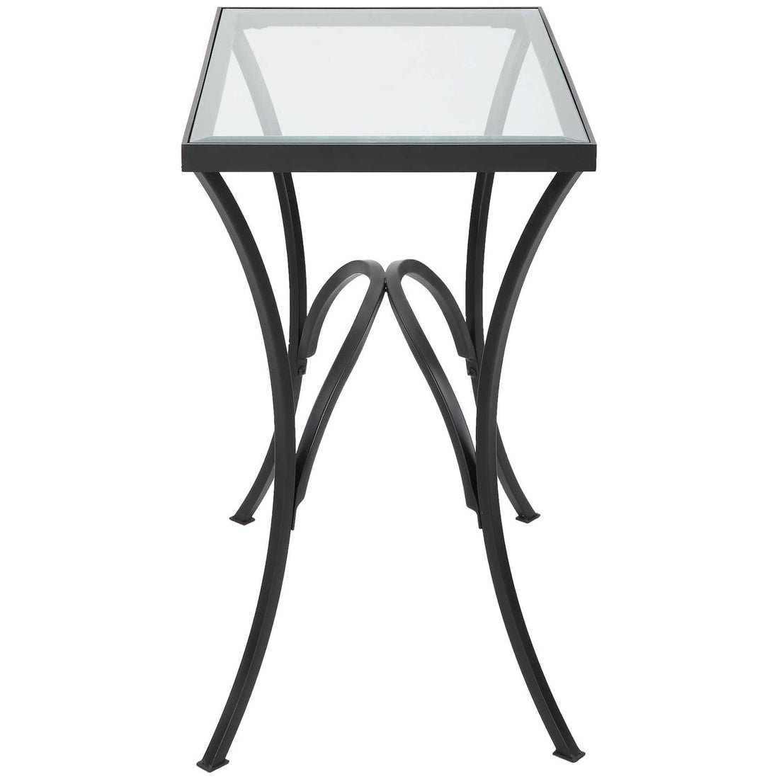 Uttermost Alayna Black Metal & Glass End Table