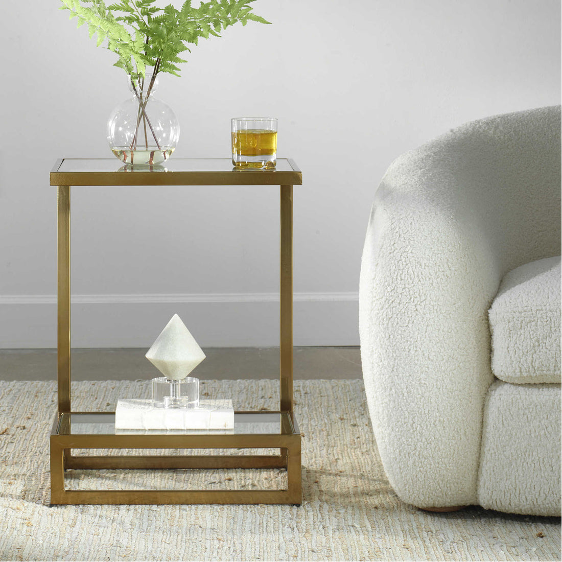 Uttermost Musing Brushed Brass Accent Table