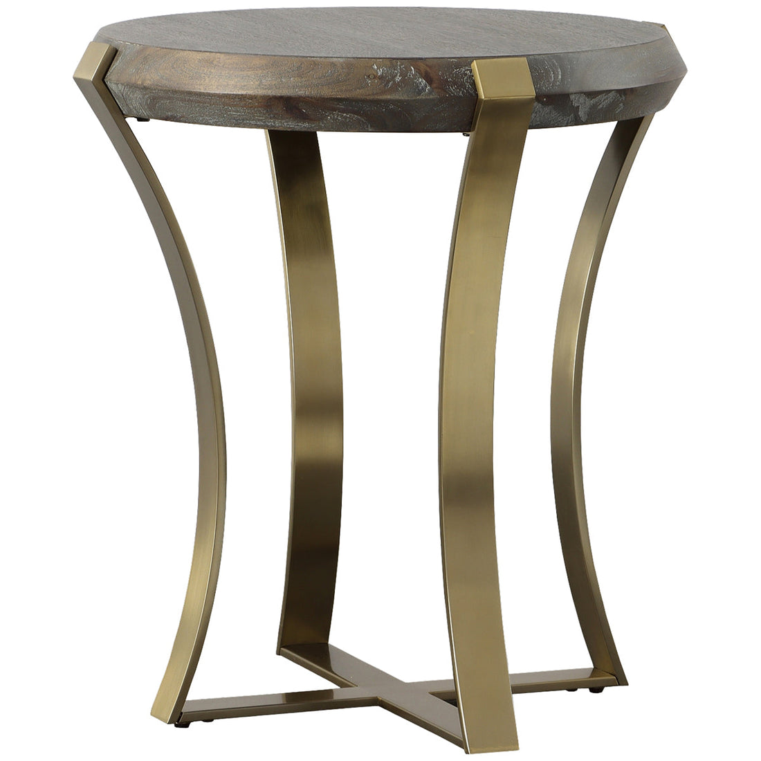 Uttermost Unite Brass Leg Wood Side Table