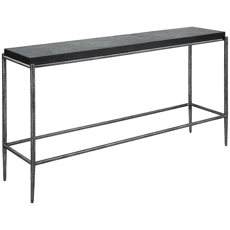 Uttermost Crescendo Black Concrete Console Table