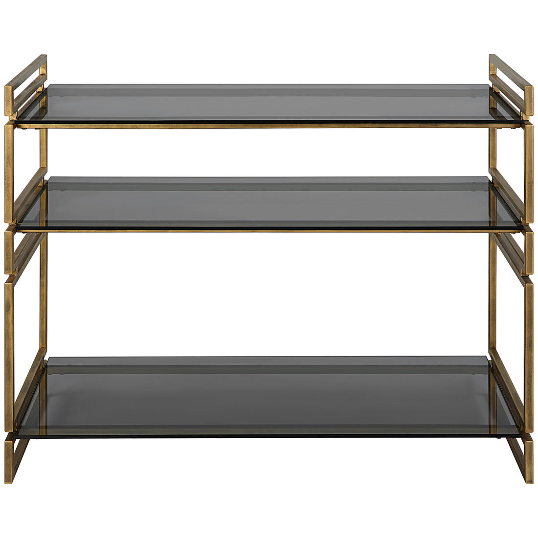 Uttermost Stacked Up Gray Glass Console Table