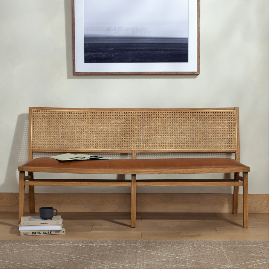 Four Hands Caswell Sage Dining Bench - Sierra Butterscotch