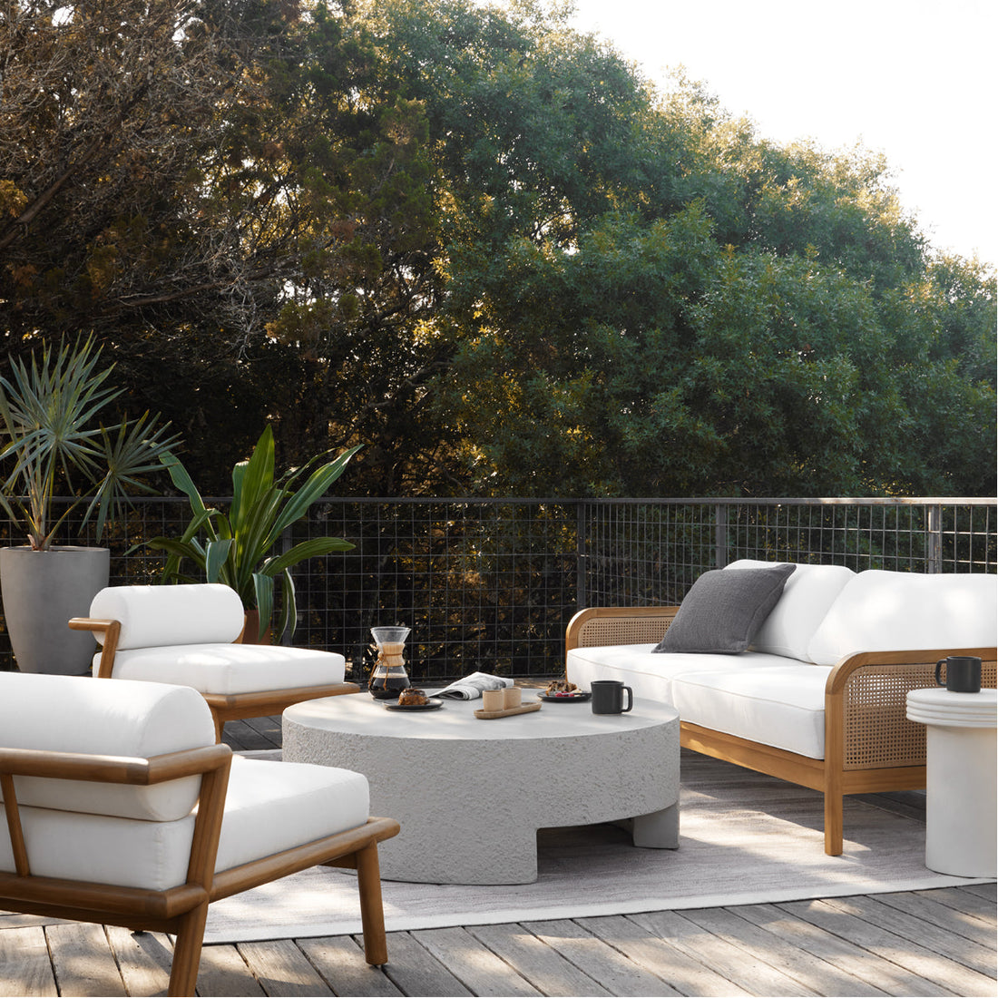 Four Hands Constantine Kember Outdoor Coffee Table - Blanc White