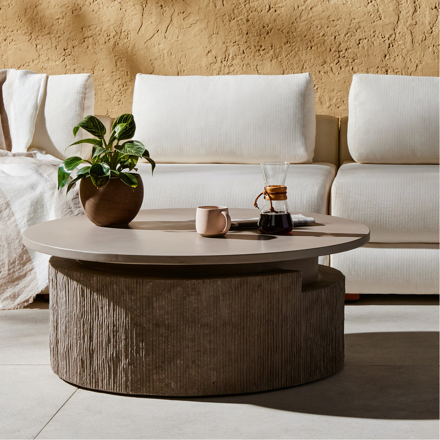 Four Hands Constantine Huron Outdoor Coffee Table - Textured Flint