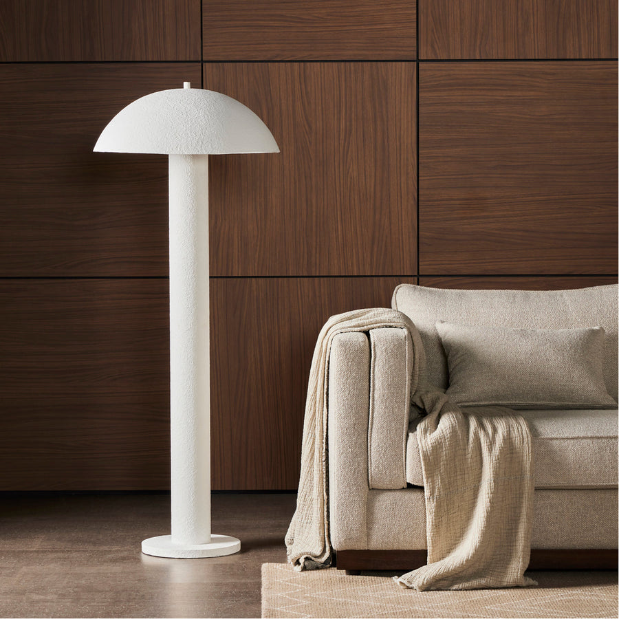 Four Hands Hutton Santorini Floor Lamp - Matte White Plaster