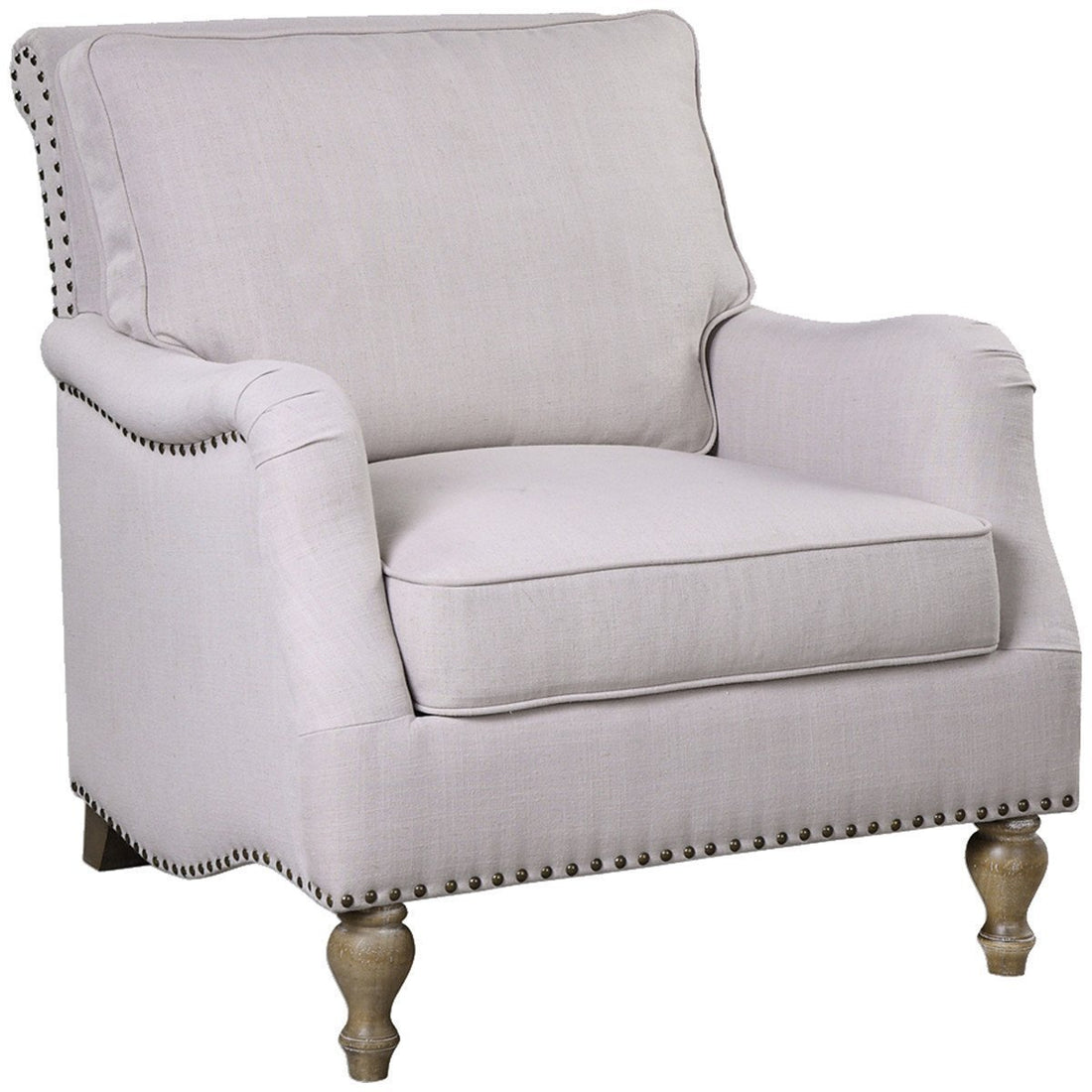 Uttermost Armstead Antique White Armchair