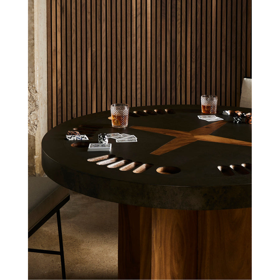 Four Hands Wesson Poker Table - Natural Brown Guanacaste