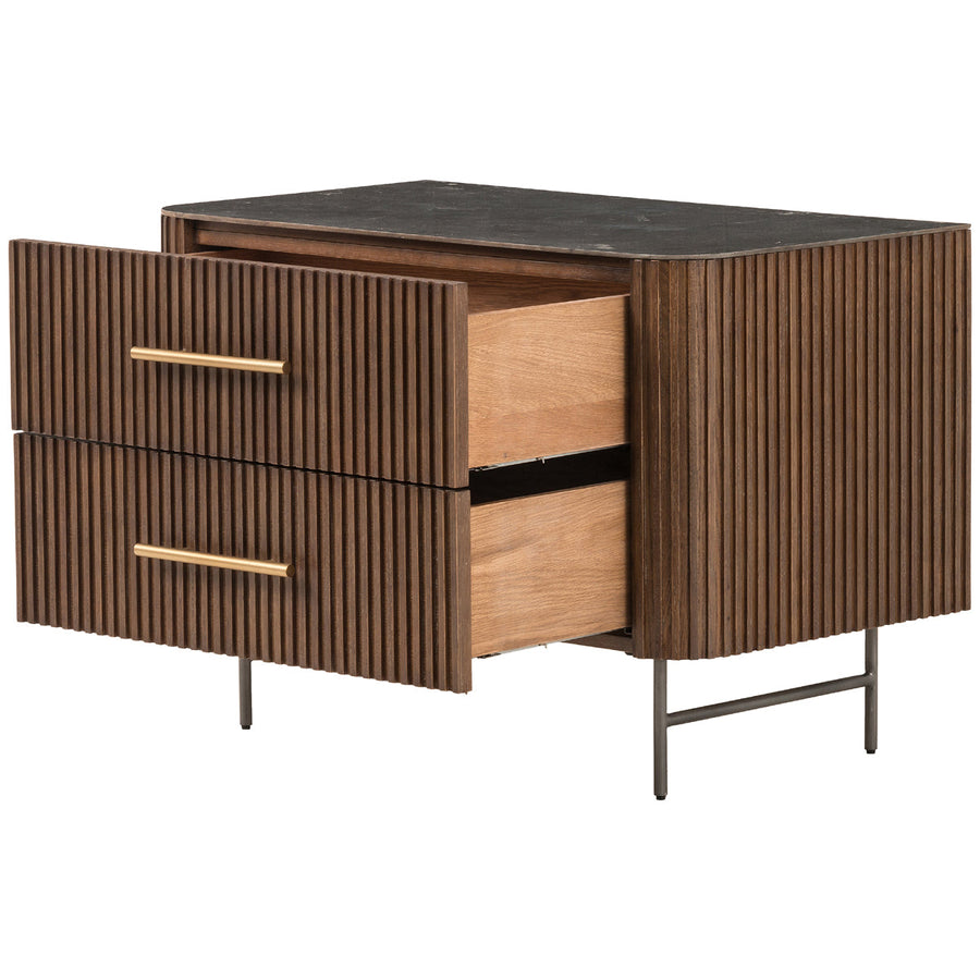 Four Hands Collins Fletcher Large Nightstand - Terra Brown