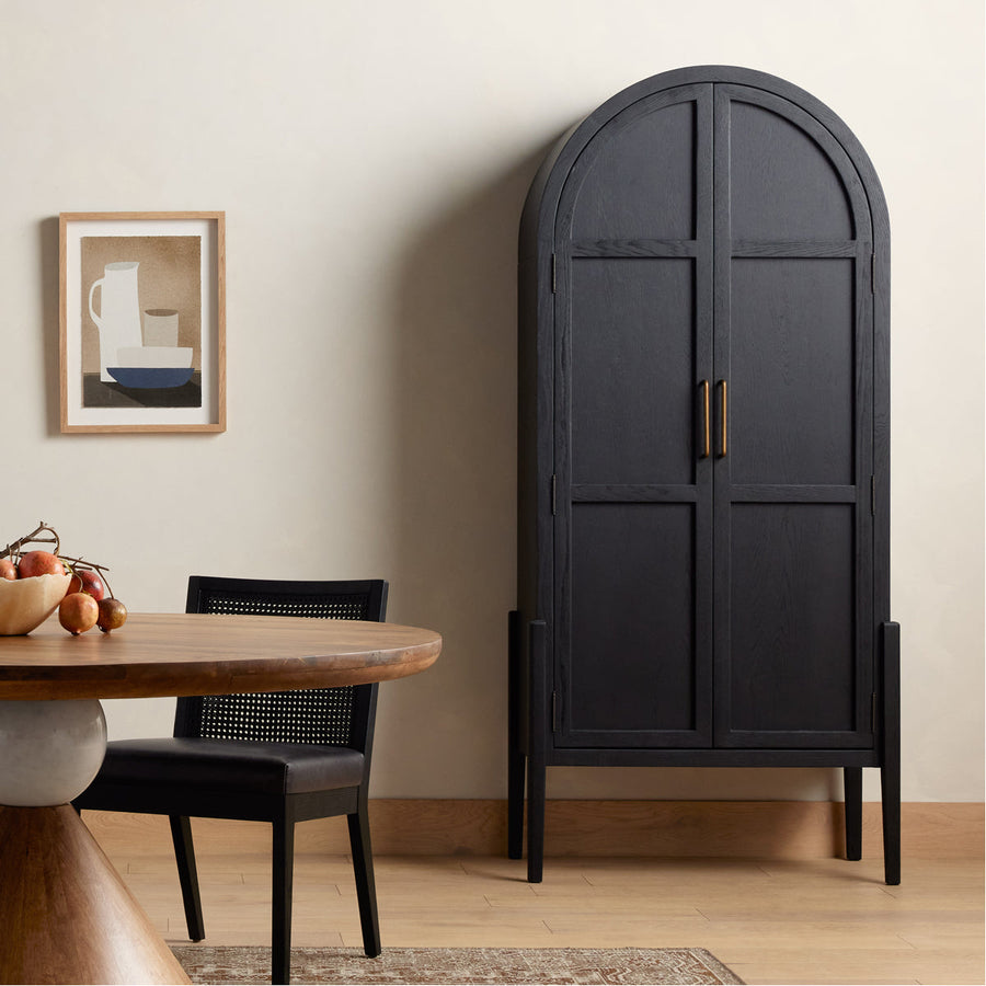 Four Hands Irondale Tolle Panel Door Cabinet - Drifted Matte Black