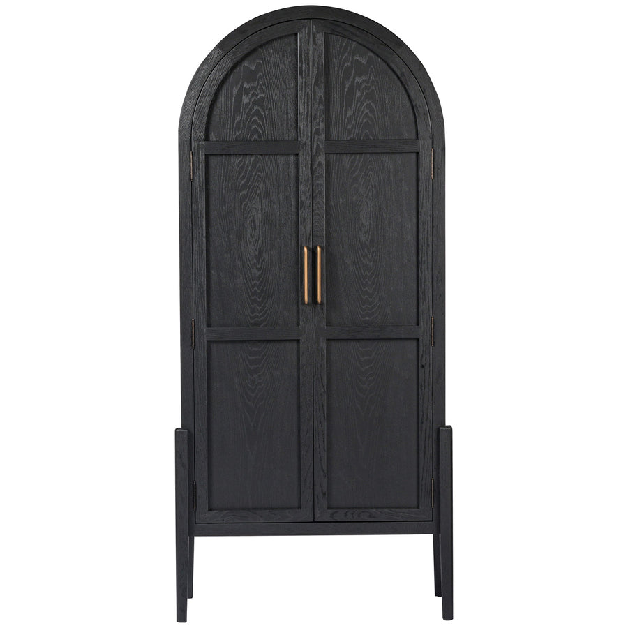 Four Hands Irondale Tolle Panel Door Cabinet - Drifted Matte Black