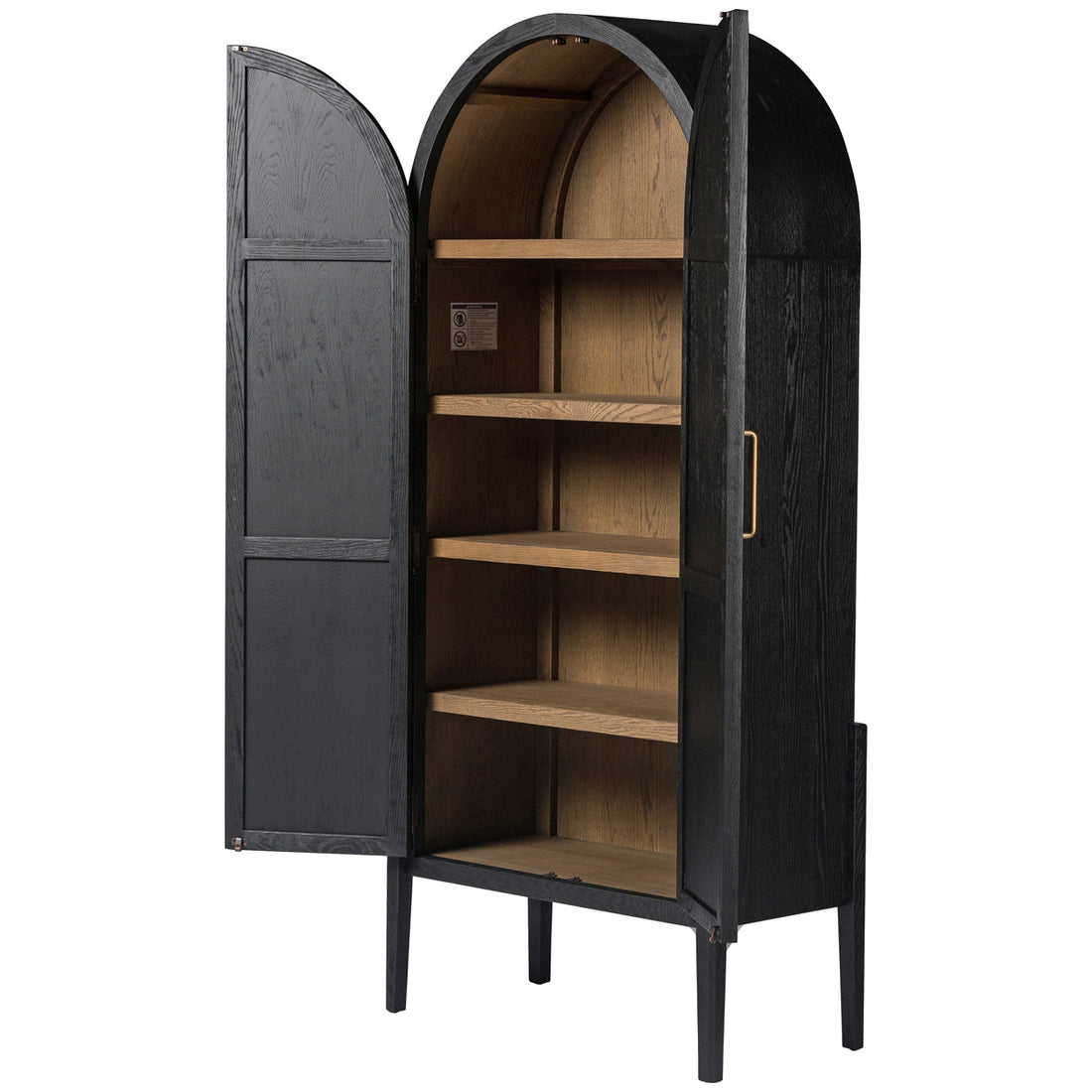 Four Hands Irondale Tolle Panel Door Cabinet - Drifted Matte Black