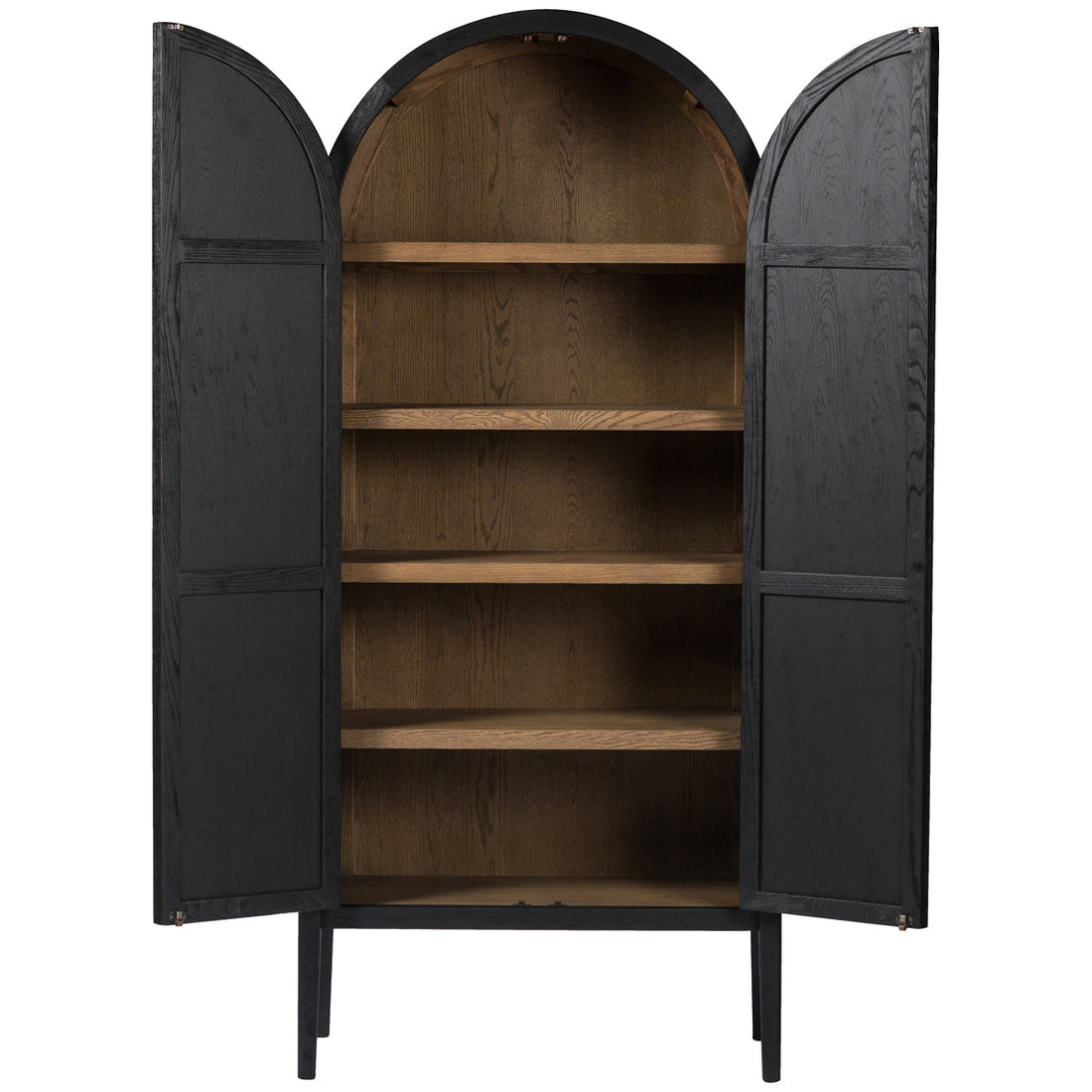 Four Hands Irondale Tolle Panel Door Cabinet - Drifted Matte Black