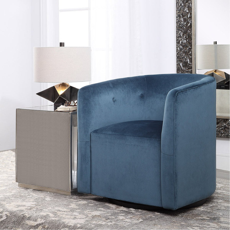 Uttermost Mallorie Blue Swivel Chair