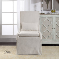 Uttermost Coley White Linen Armless Chair