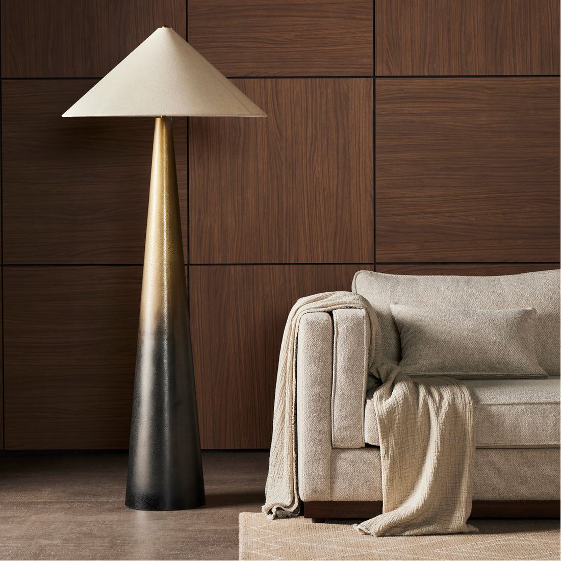 Four Hands Asher Nour Tapered Shade Floor Lamp - Ombre