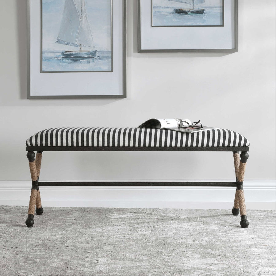 Uttermost Braddock Striped Bench