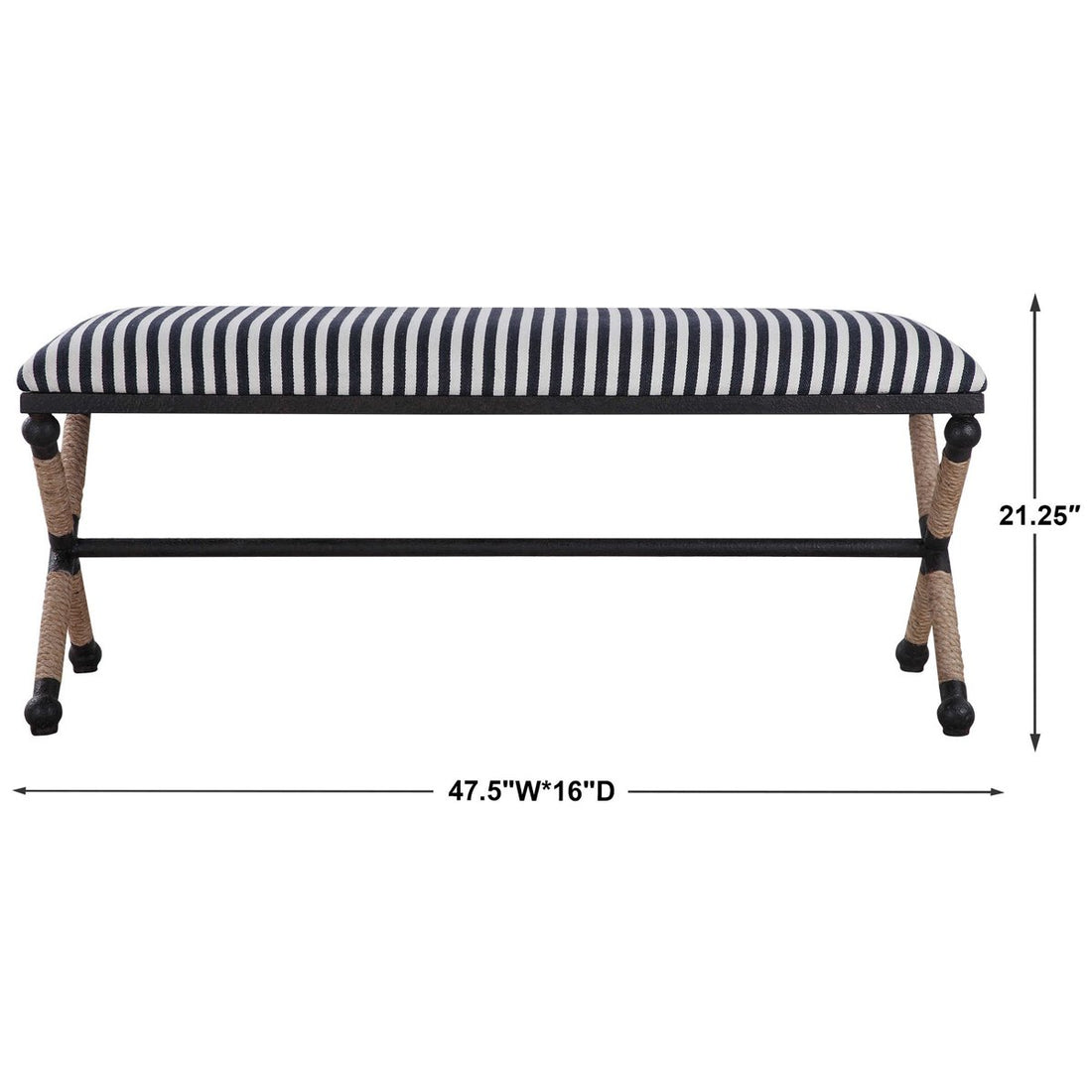 Uttermost Braddock Striped Bench