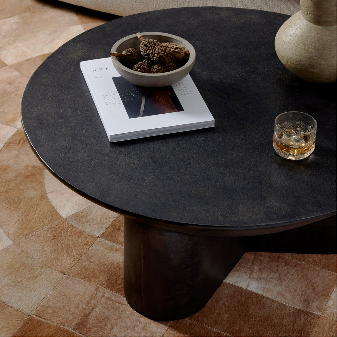 Four Hands Marlow Sante 36-Inch Coffee Table - Raw Black