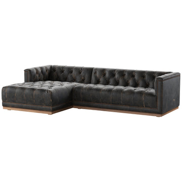 Four Hands Kensington Maxx 2-Piece Sectional - Destroyed Black