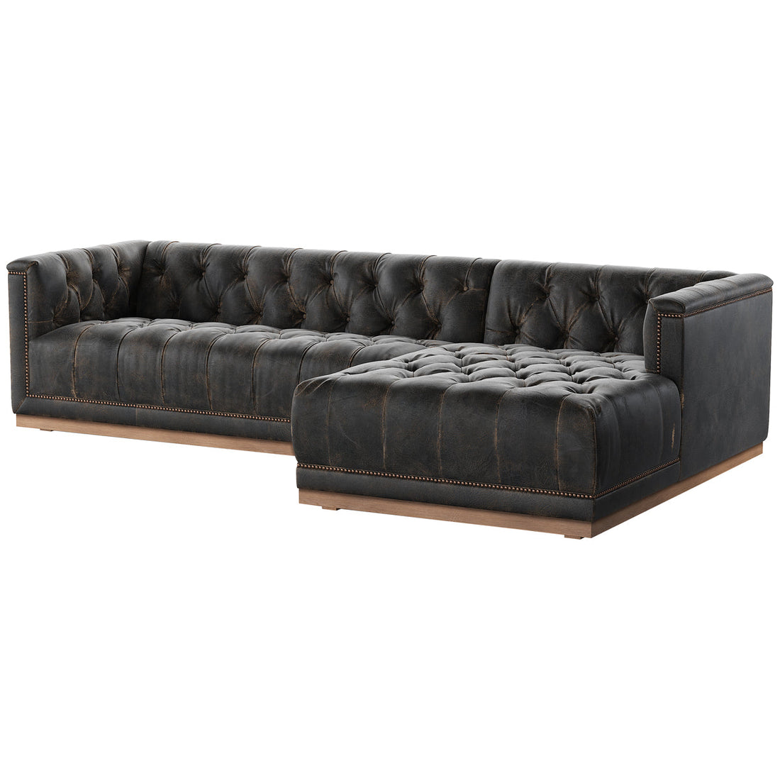 Four Hands Kensington Maxx 2-Piece Sectional - Destroyed Black