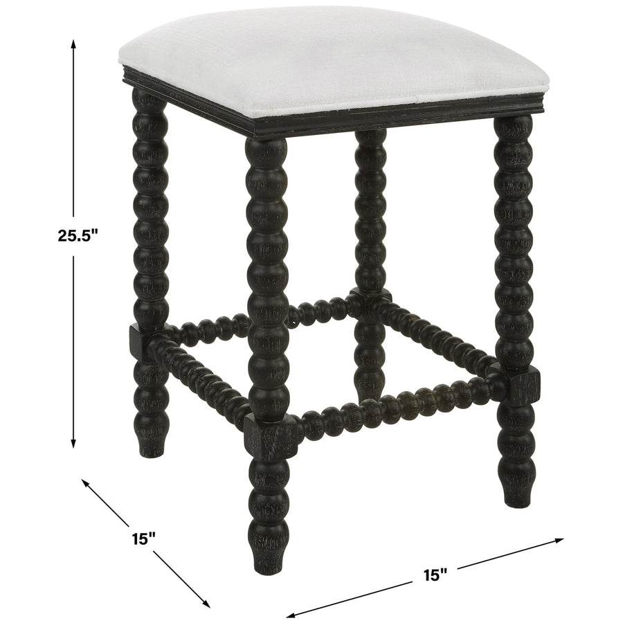 Uttermost Pryce Black Backless Counter Stool