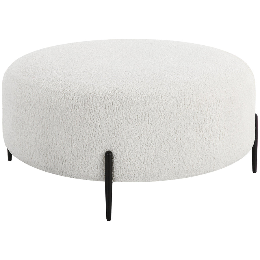 Uttermost Arles Large Plush White Ottoman