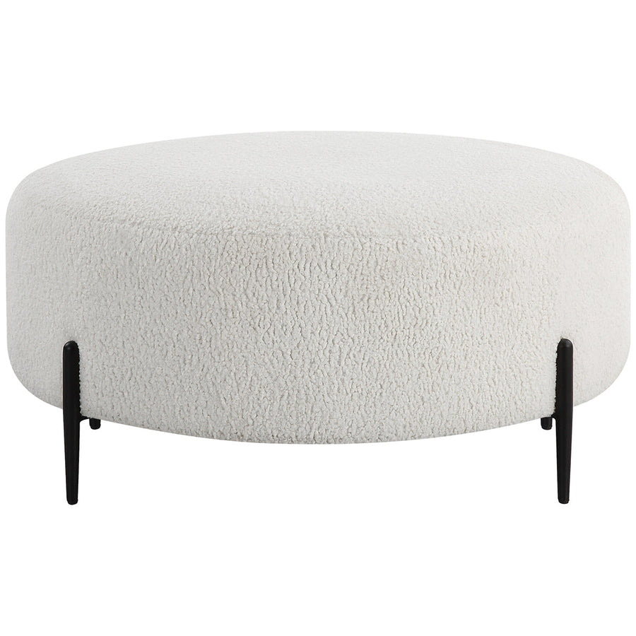 Uttermost Arles Large Plush White Ottoman