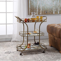 Uttermost Stassi Gold Serving Cart