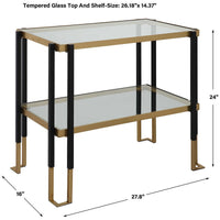 Uttermost Kentmore Glass Side Table