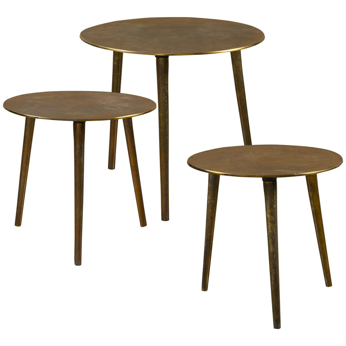 Uttermost Kasai Gold Coffee Tables, 3-Piece Set