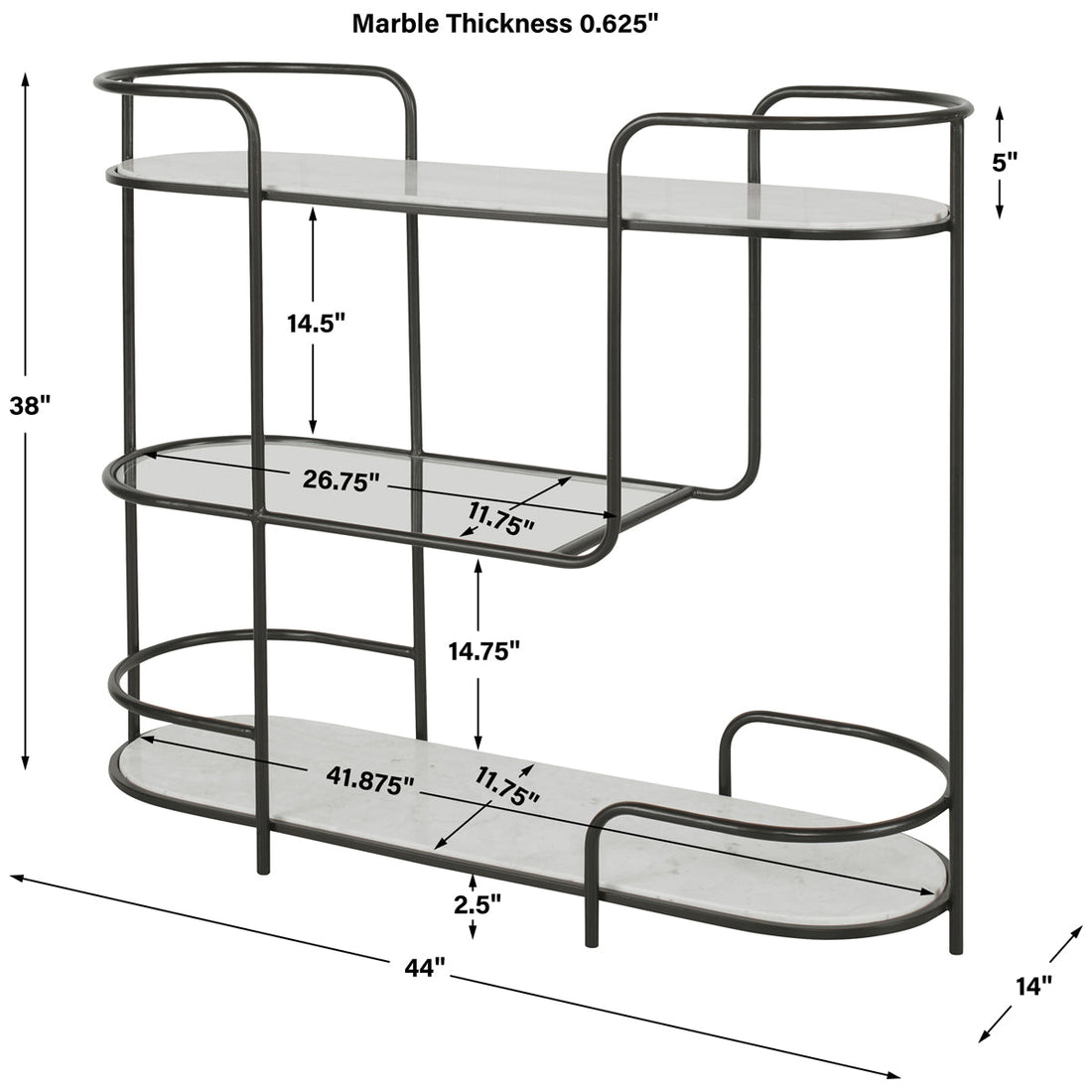 Uttermost Trolley Bar Console Table